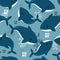 Colorful seamless pattern with sharks. Decorative cute background with fishes. Marine illustration