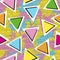 Colorful seamless pattern from triangles on the bright brush str