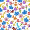 Colorful seamless pattern with twisted balloon animals