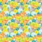 Colorful seamless pattern with watercolor cute sheeps illustrations.
