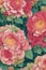 Colorful Seamless Roses and Chrysanthemum Pattern generated by Ai