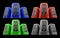 Colorful Servers for web site and banner on black background, Network data server, computing concept