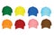 Colorful set of baseball caps