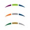 Colorful Set Bridge Swoosh Icon Vector Logo Template