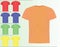 Colorful set of classic template t shirts