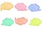 Colorful set dialog box, banner set. Colored empty cloud with dots. Vector