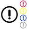 Colorful set exclamation sign icon vector. attention illustration symbol or sign.