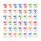 Colorful set of file type icons. file format icon set