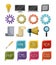 Colorful set of icons elements of web programming languages