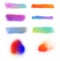 Colorful set of paint spray and strokes brush for painting