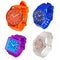 Colorful set of plastic wrist watches