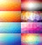 Colorful set of polygonal backgrounds