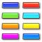 Colorful set of rectangle horizontal shiny banner buttons