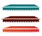 Colorful set of single color awnings