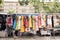 Colorful sevillana costumes at a street market in Spain