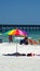 Colorful shade umbrella on the beach