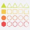 Colorful shape icons in different colors and designs