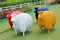 Colorful sheep statue