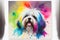 Colorful Shih Tzu dog painting