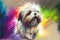 Colorful Shih Tzu dog painting