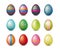 Colorful shiny easter eggs collection