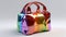 Colorful And Shiny Zbrush-style Handbag With Puzzle-like Elements