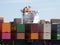 Colorful shipping containers stacked at a terminal in the maritime Port of Le Havre, France, Europe