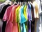 Colorful shirt rack on clothes hanger