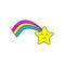 Colorful shooting star icon vector