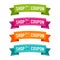 Colorful Shop coupon ribbons. Eps10 Vector.