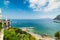 Colorful shore in world famous Marina Grande beach in Capri