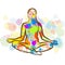 Colorful Siddhasana Yopa Pose Sketch