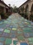 Colorful sidewalks in the streets of San Diego, California