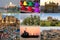 Colorful sights of India in a collage