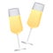 colorful silhouette couple toast champagne glasses