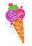 Colorful silhouette of ice cream cone