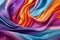 Colorful silk fabric waves creating a vibrant pattern