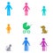 Colorful simple family icons