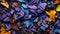 Colorful Site-specific Art: Dark Violet And Dark Azure Paper Muralist