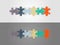 Colorful six piece puzzle presentation infographic template