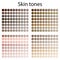 colorful skin tones palette. Beige tones palette. Colorful palette. Pastel color. Vector illustration. Stock image.