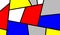 Colorful Slanting Mondrian Art Piece