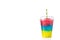 Colorful slushie with straw in plastic cup