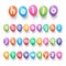 Colorful small alphabet letter balloons