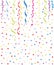 Colorful small ballons and confetti background