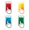 Colorful smart phone in hand icons on white background. isolated mobile phone in hand icons. eps8.