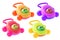 Colorful smiley baby rattle cars