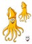 Colorful smiling cartoon squid