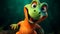 Colorful Smiling Dinosaur In Disney Pixar Style
