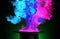 Colorful smoke coming out from a magician hat